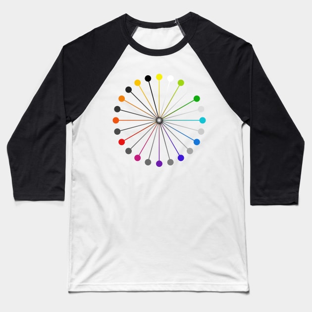 Color Wheel Baseball T-Shirt by Sojourner Z
